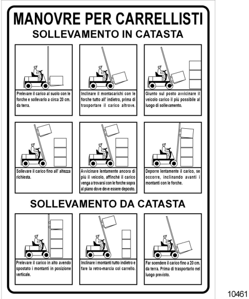 Manovre Carrellisti (sollevamento a catasta) - A - Alluminio - 250x350 mm