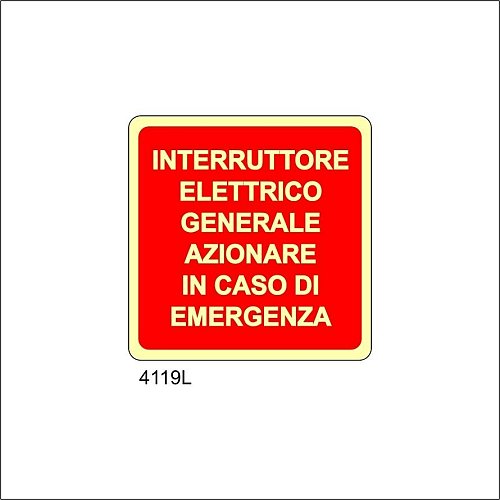 Interruttore elettrico generale Luminescente - B - Alluminio Luminescente - 160x160 mm