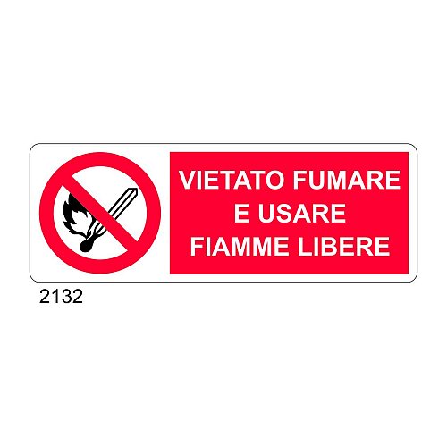 Vietato fumare e usare fiamme libere - D - Alluminio 1400x500 mm - Conf 10 pz.