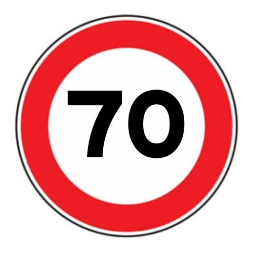 Limite massimo di velocità 70 km/h