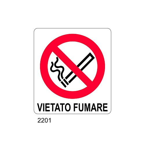 Vietato fumare - B - Alluminio 180x210 mm - Conf 10 pz.