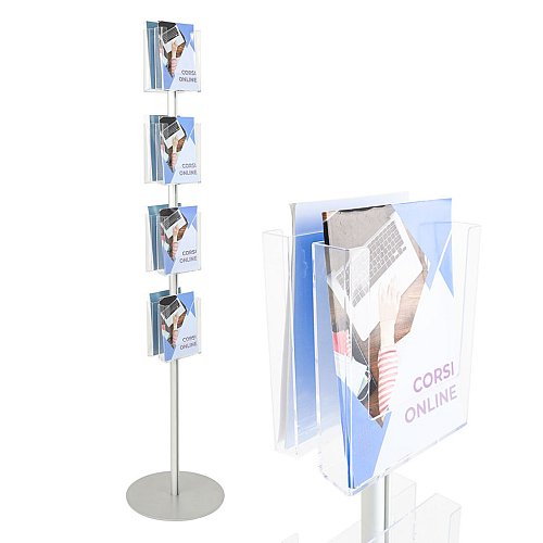 Espositore Porta Depliant A5 a Colonna Serie Easy Stand