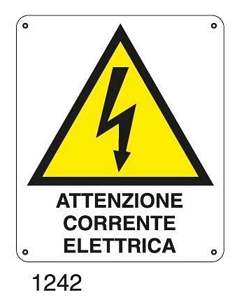 Attenzione corrente elettrica - D - Alluminio 580x730 mm
