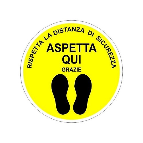 Rispetta la distanza di sicurezza Ø 500 mm - Giallo