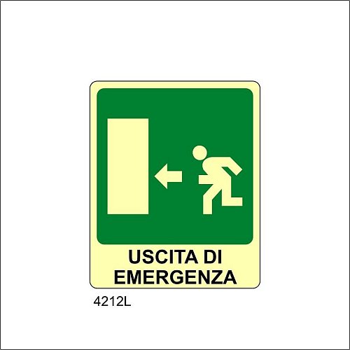 Uscita di emergenza sinistra Luminescente