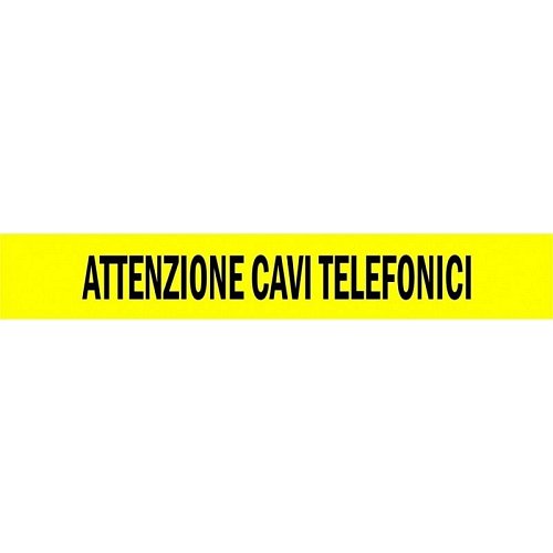 Nastro Segnalazione con bandina metallica - ATTENZIONE CAVI TELEFONICI