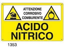 Attenzione corrosivo-comburente-Acido nitrico