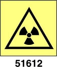 Caution radiation risk - attenzione rischio radiazioni - B - PVL 150x150 mm