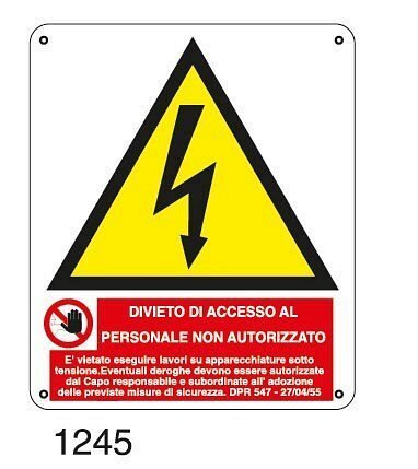 Divieto di accesso al personale non autorizzato. - A - Alluminio 145x185 mm - Conf 10 pz.