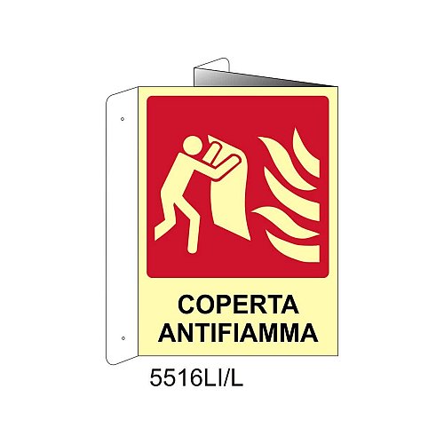 Coperta Antifiamma - Alluminio - B - 160x210mm - Bifacciale a Libro - Luminescente