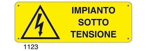 Impianto sotto tensione - B - Alluminio 765x270 mm