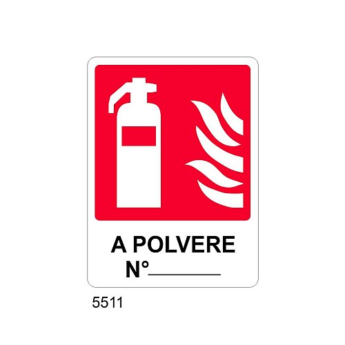Estintore a polvere n° - A - PVC adesivo 120x145 mm - Conf 10 pz.