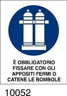 Obbligatorio fissare con gli appositi fermi o catene le bombole - etichette - 25pz