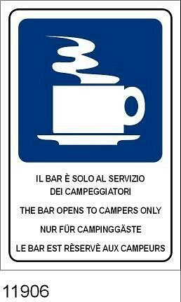Il Bar è solo al servizio dei campeggiatori conf. 10pz