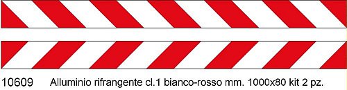 Profilo Bianco / Rosso Rifrangente Kit 2 Pezzi