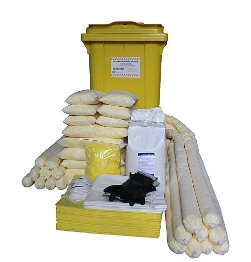 Kit antisversamento per prodotti chimici con ruote per grandi sversamenti