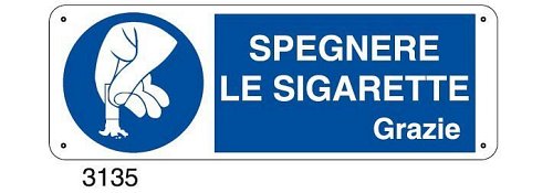 Spegnere le sigarette, grazie - A - Alluminio 350x125 mm