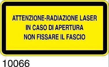 Attenzione radiazione laser in caso di apertura non fissare il fascio - 50pz