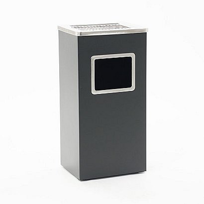 Portacenere e Gettacarte Rettangolare da Esterno - Colore Nero