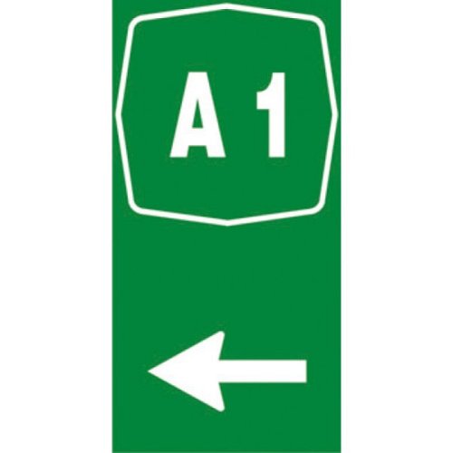 Numero Identif. Autostrada + freccia  - A - Alluminio CL.2 60x120 cm
