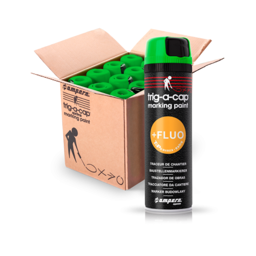 Tracciatore da cantiere TRIG-A-CAP® EXTRA MARKING PAINT - 12 Bombolette - Verde Fluo