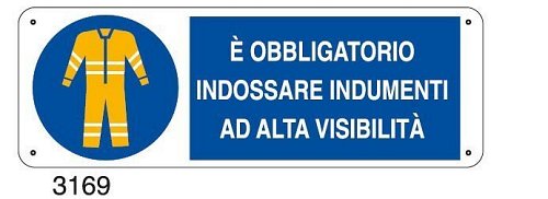 E' obbligatorio indossare indumenti ad alta visibilità - E - Alluminio 500x700 mm