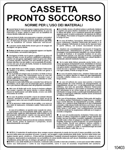 Uso della cassetta medica - B - Alluminio - 330x500 mm