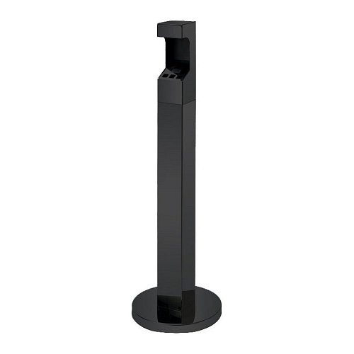 Posacenere a Colonna da Esterno con Base Tonda e Testa Removibile - Colore Nero