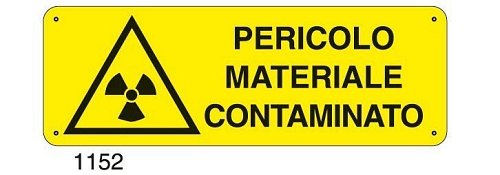 Pericolo materiale contaminato - C - Alluminio 330x500 mm - Conf 10 pz.