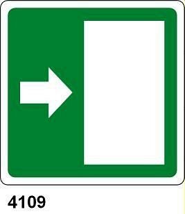 Uscita di emergenza destra - D - Alluminio 370x370 mm