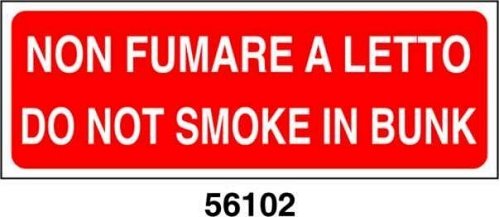 Do not smoke in bunk - Non fumare a letto - A - PV 350x125 mm