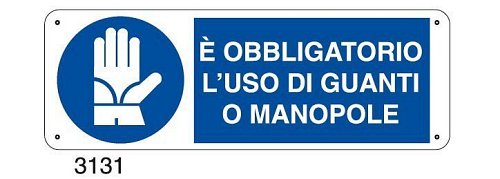 E' obbligatorio l'uso di guanti o manopole - D - Alluminio 1400x500 mm