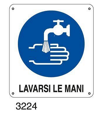 Lavarsi le mani - A - Alluminio 115x140 mm - Conf 10 pz.