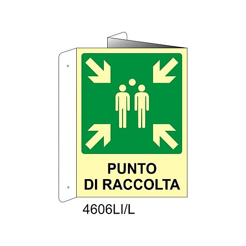Punto di raccolta - Alluminio - C - 230x310mm - Bifacciale a Libro - Luminescente