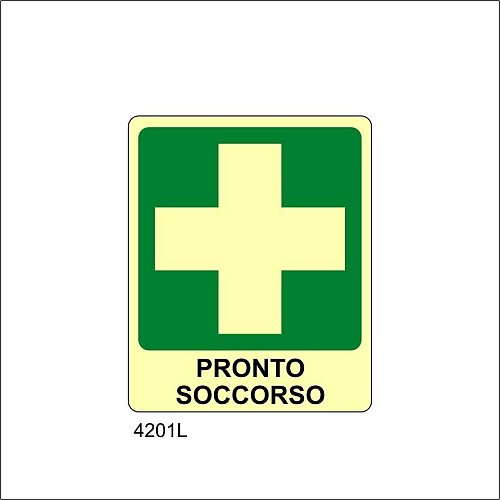 Pronto soccorso Luminescente - A - Adesivo Luminescente - 120x145 mm - Conf 10 pz.