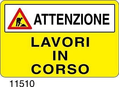 Lavori in corso - A - Alluminio 500x330 mm - conf. 10pz