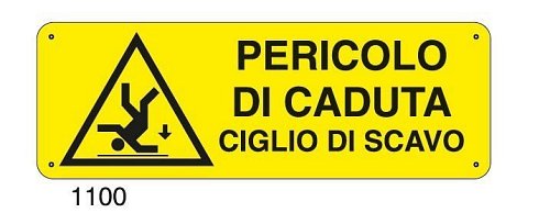 Pericolo di caduta ciglio di scavo - E - Alluminio 500x700 mm
