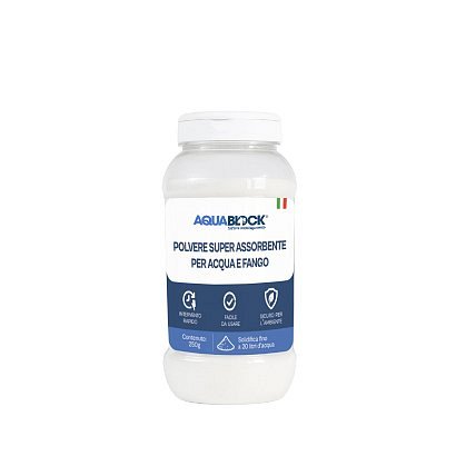 Polvere superassorbente AquaDRY per acqua e fango - 250 gr