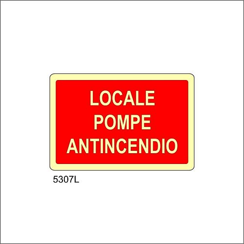 Locale Pompe Antincendio Luminescente - B - Alluminio Luminescente - 500x330 mm