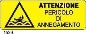 Attenzione Pericolo di Annegamento - E - Alluminio 500x700 mm