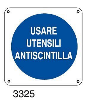 Usare utensili antiscintilla - B - Alluminio 165x165 mm