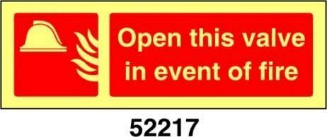 Open this valve in event of fire