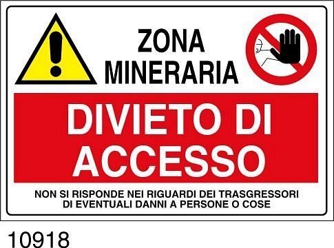 Zona Mineraria - A - Alluminio - 500x330 mm. - Conf 10 pz