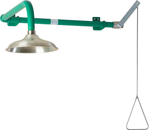 Doccia a parete sopra porta con vaschetta in acciaio inox