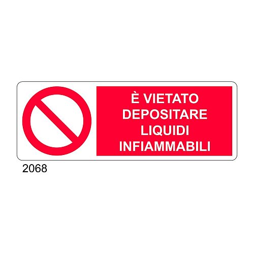 E' vietato depositare liquidi infiammabili - A - PVC adesivo 350x125 mm