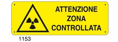 Attenzione zona controllata - E - Alluminio 500x700 mm