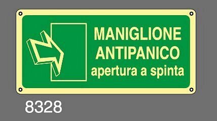 Maniglione antipanico - B - PVC Rigido Luminescente - 375x175 mm - Conf 10 pz.