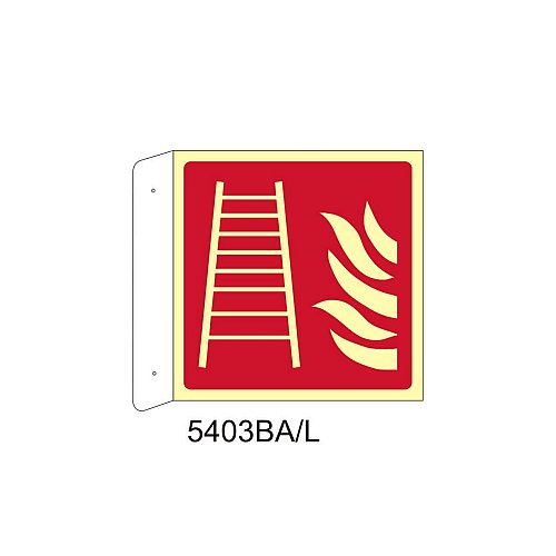 Scala antincendio - Alluminio - C - 230x230mm - Bifacciale a Bandiera - Luminescente