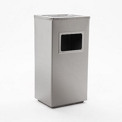Portacenere e Gettacarte Rettangolare da Esterno - Colore Silver