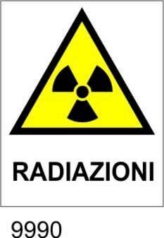 Pericolo radiazioni - etichette - 25pz